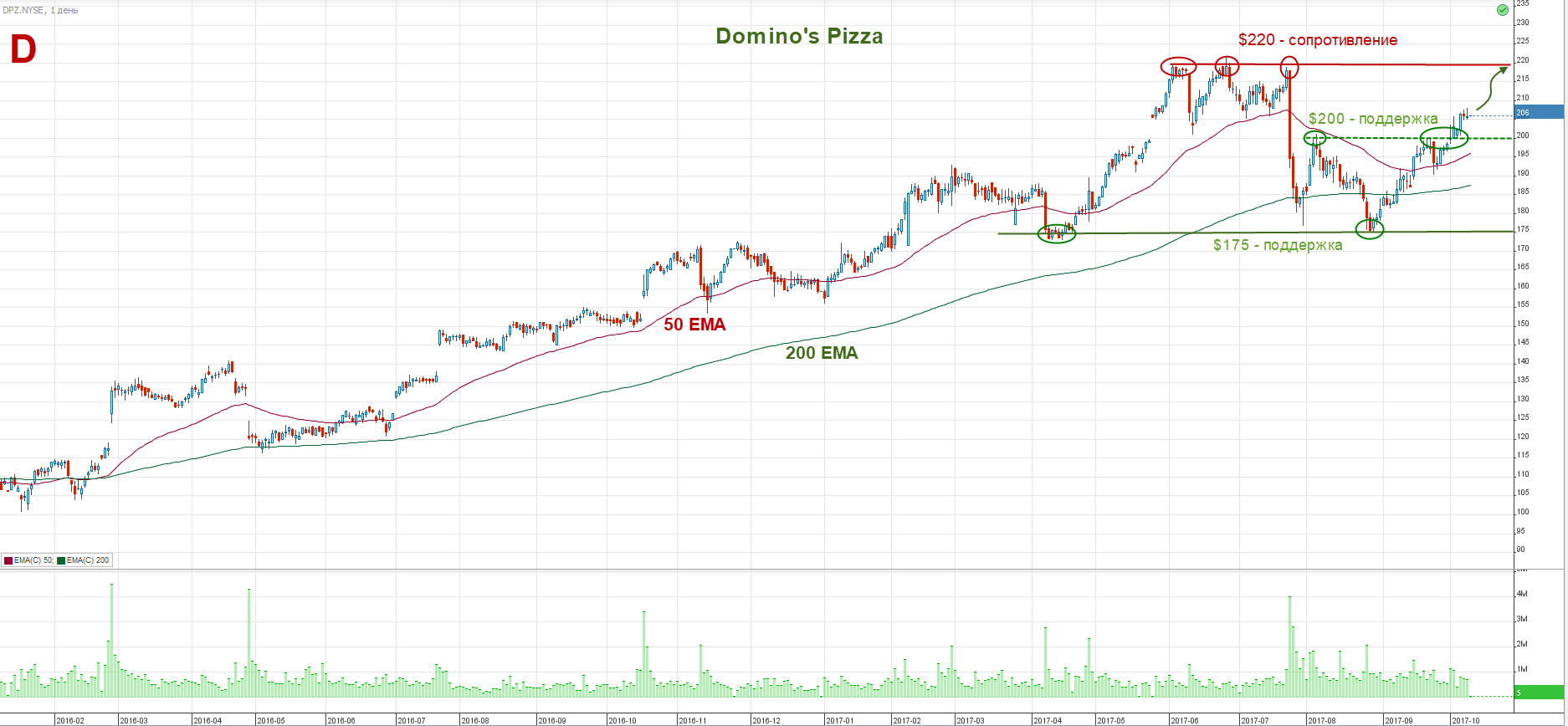 NYSE Domino's Pizza акции